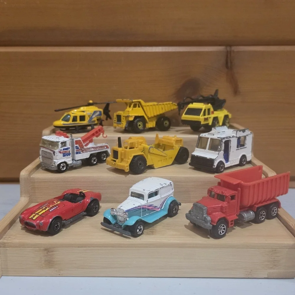 9 Piece Vintage 80s Hot Wheels Bundle Used Loose Construction Dump Truck Tow